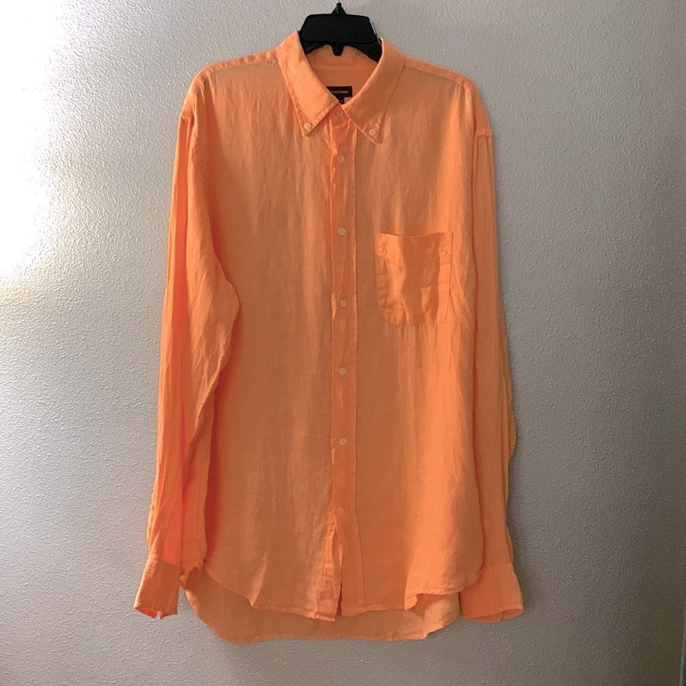 HENRY COTTONS linen button down shirt long sleeve